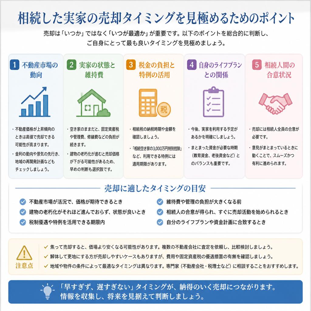 相続した実家の売却タイミングを見極めるためのポイント